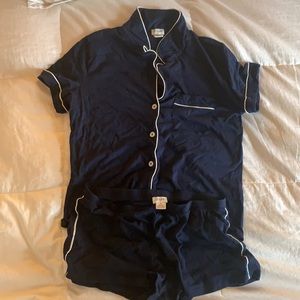 J Crew women’s navy jersey short pajamas